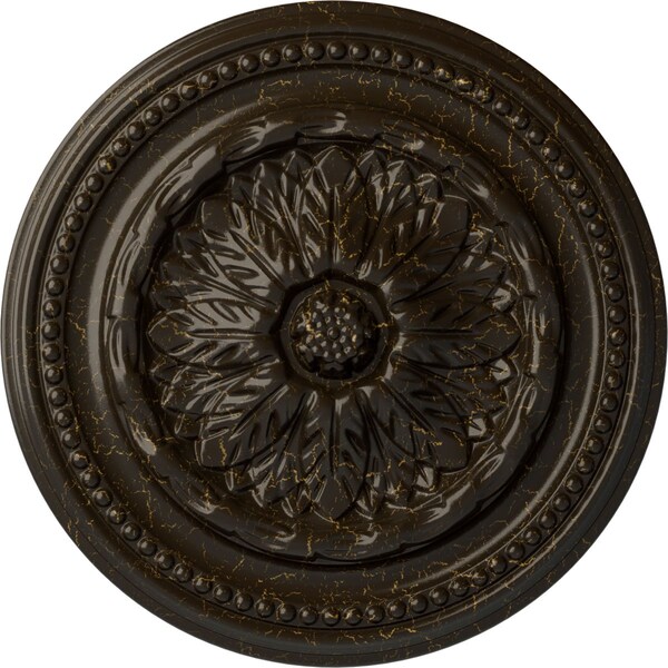Ekena Millwork Chester Ceiling Medallion (Fits Canopies up to 2 1/4"), 15 3/4"OD x 1 7/8"P, Stone Hearth Crackle CM15CHSHC - main